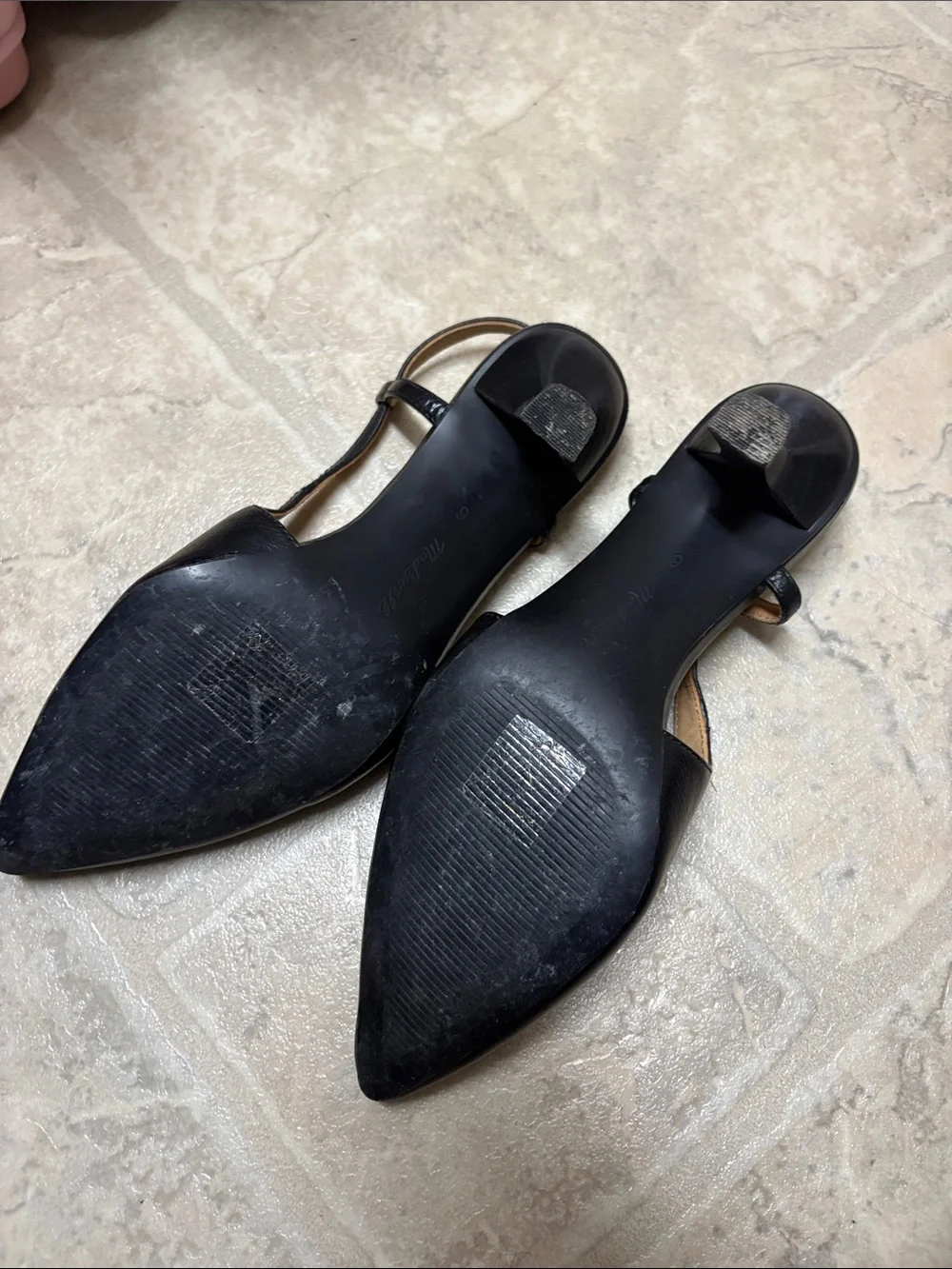 Black Women's Pointed Slingback Flats